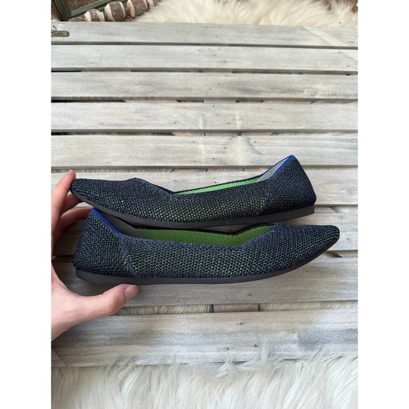 Rothy’s Limited Edition Retired Black Friday Metallic Lattice Pointed Flats Shoe - Picture 4 of 9